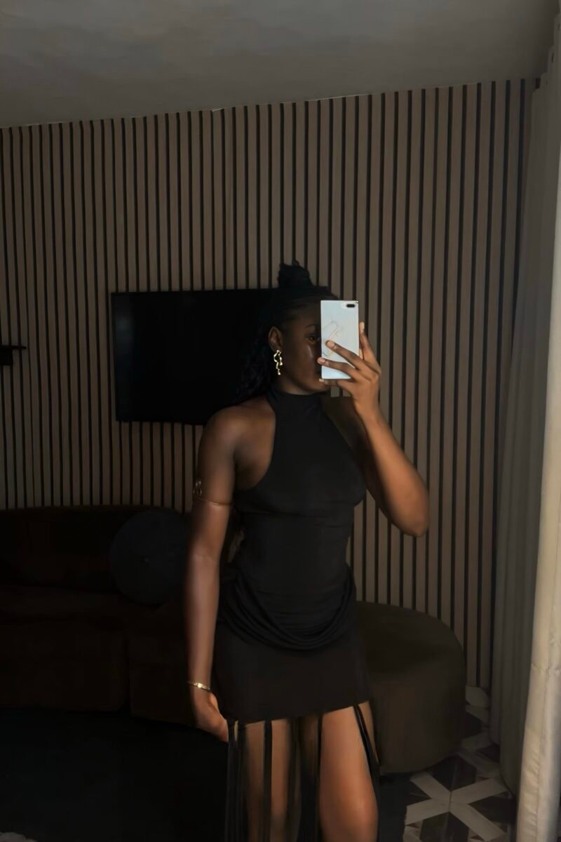 Mesh halter dress