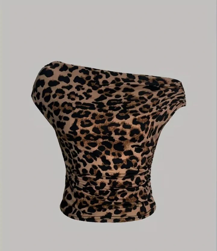 Ruched cheetah print