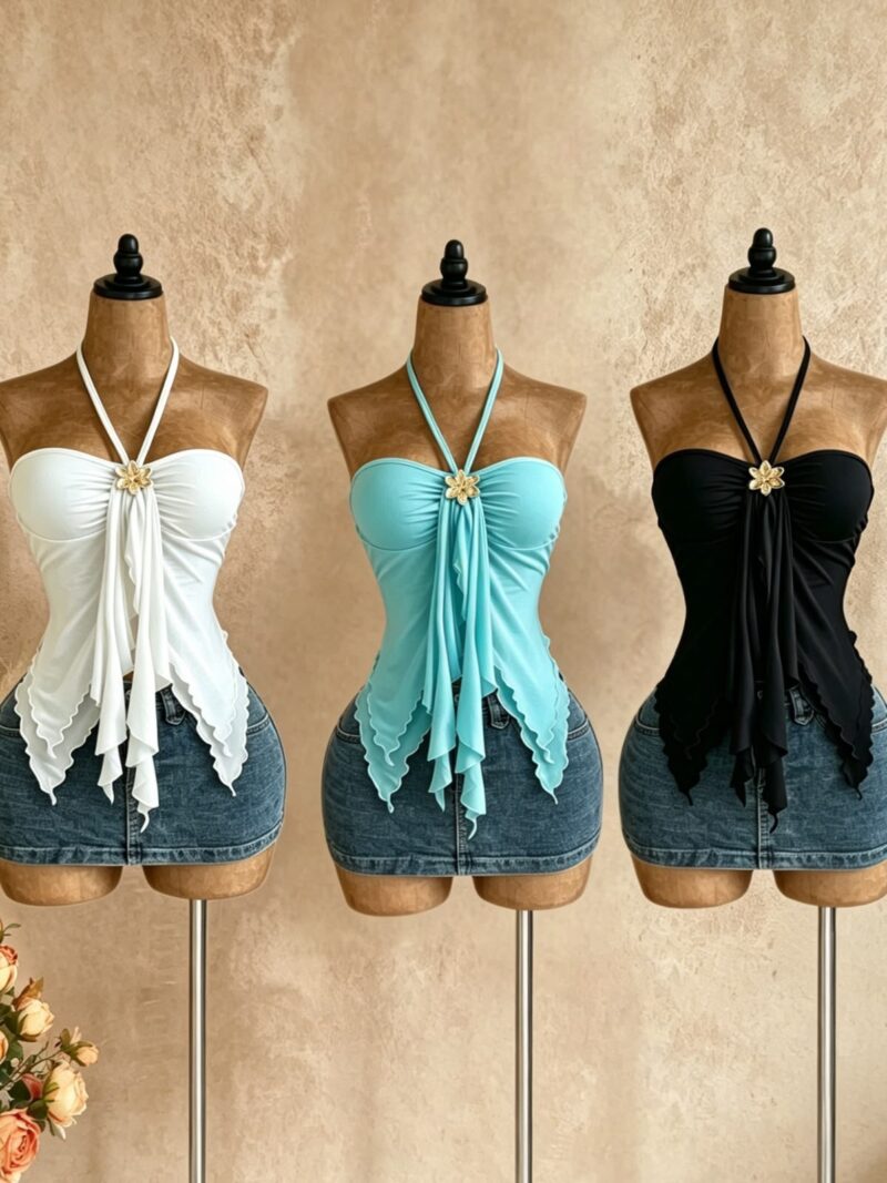 Mesh halter top