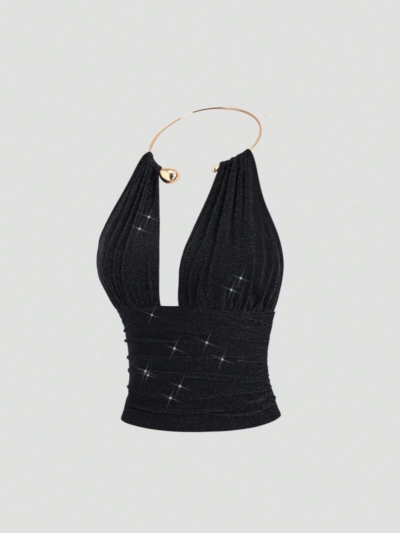 Cuff cowl neck top