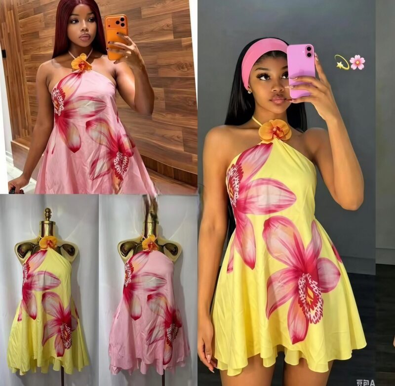 Floral Backless dress